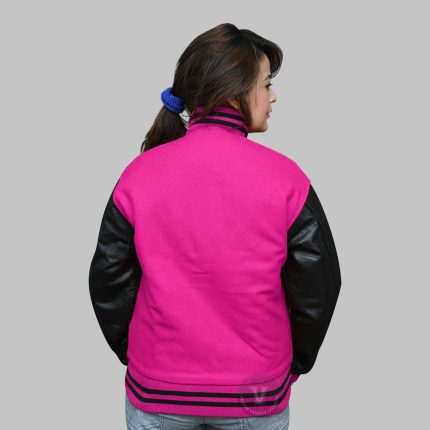Pink and Black Varsity Jacket