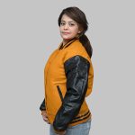 Orange and Black Letterman Jacket