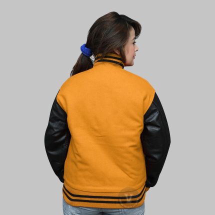 Design Varsity Jackets Orange and Black Letterman Jacket