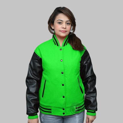 Green and Black Letterman Jacket