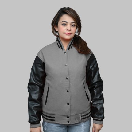 Black and Grey Letterman Jacket