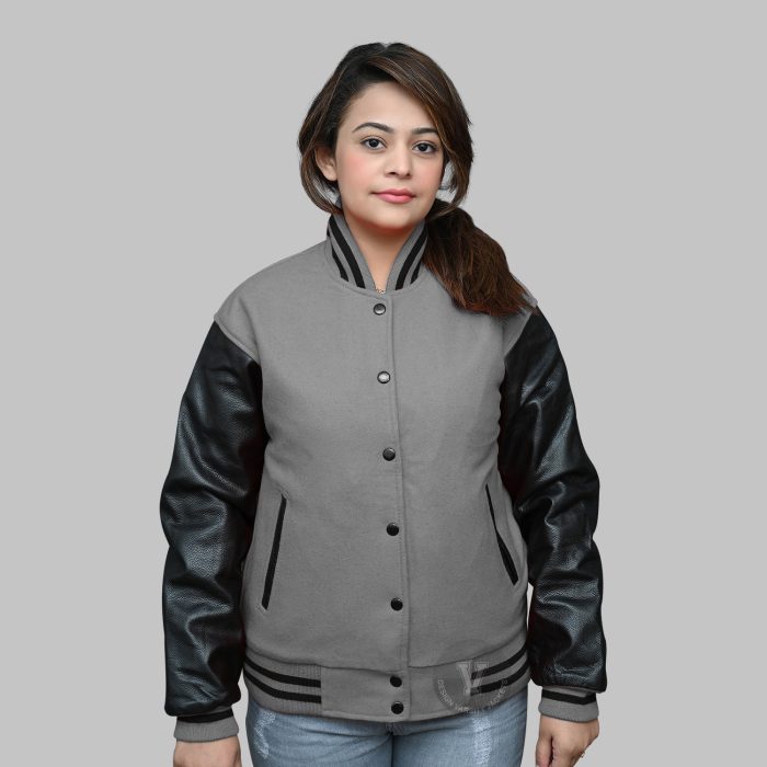 Black and Grey Letterman Jacket