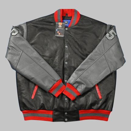 Black and Gray Letterman Jacket