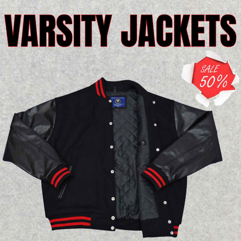 Plain Black Varsity Jacket