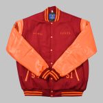 Maroon and Orange Varsity Jacket