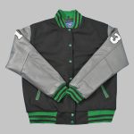 Dark Silver Grey Varsity Jacket