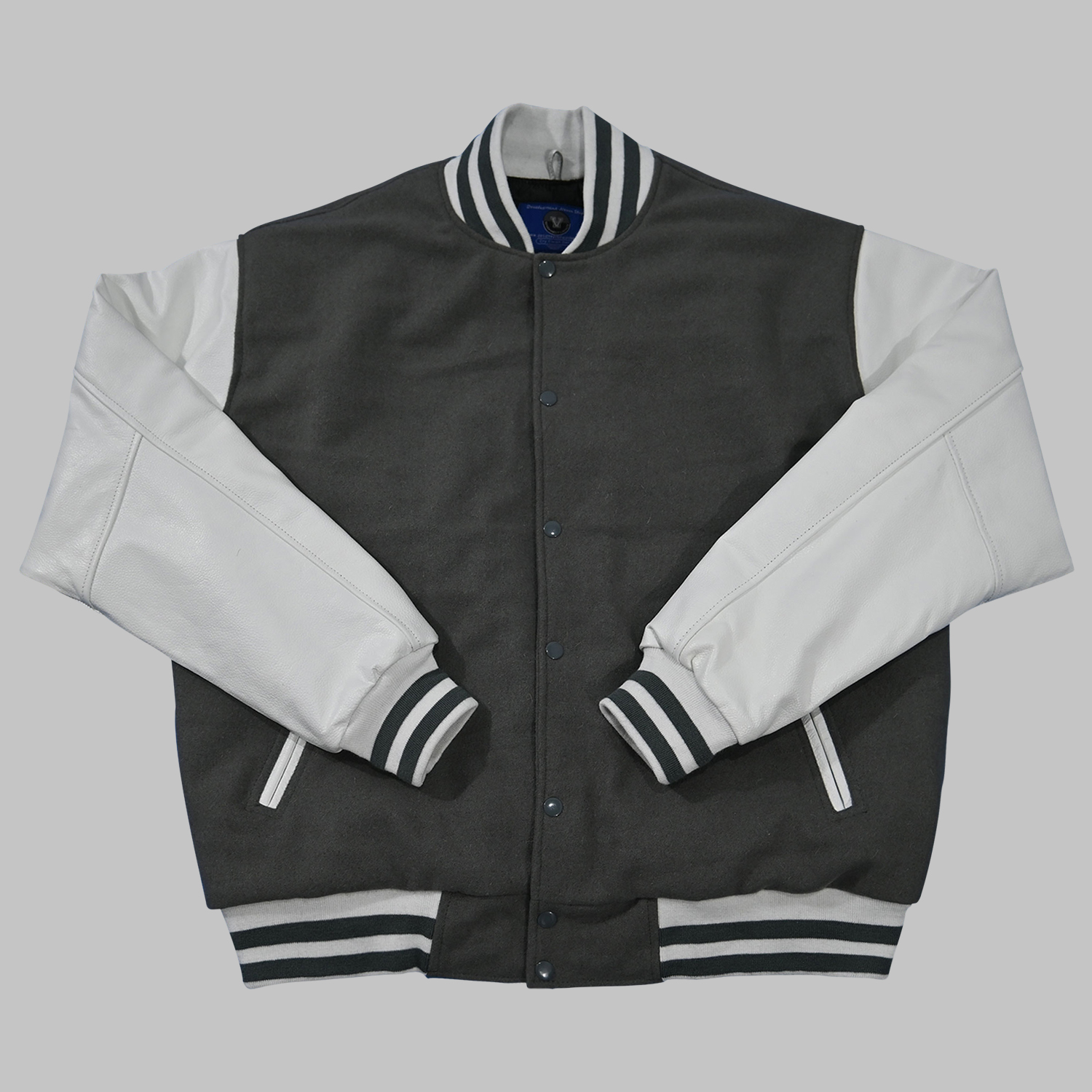 Grey and White Baseball Jacket