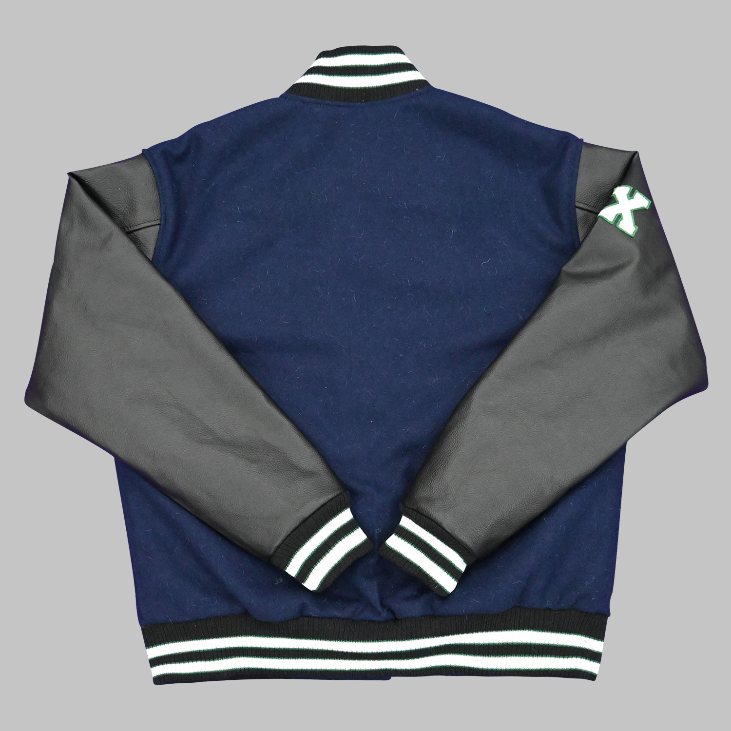 Navy Blue and Black Varsity Jacket