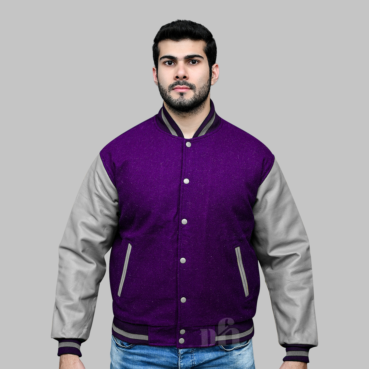 Purple and Grey Varsity Jacket