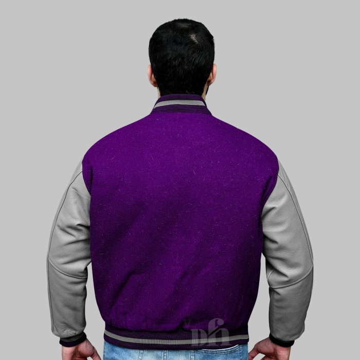 Purple and Grey Varsity Jacket