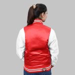 Red Satin Varsity Jacket