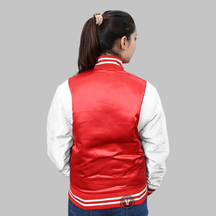 Red Satin Varsity Jacket
