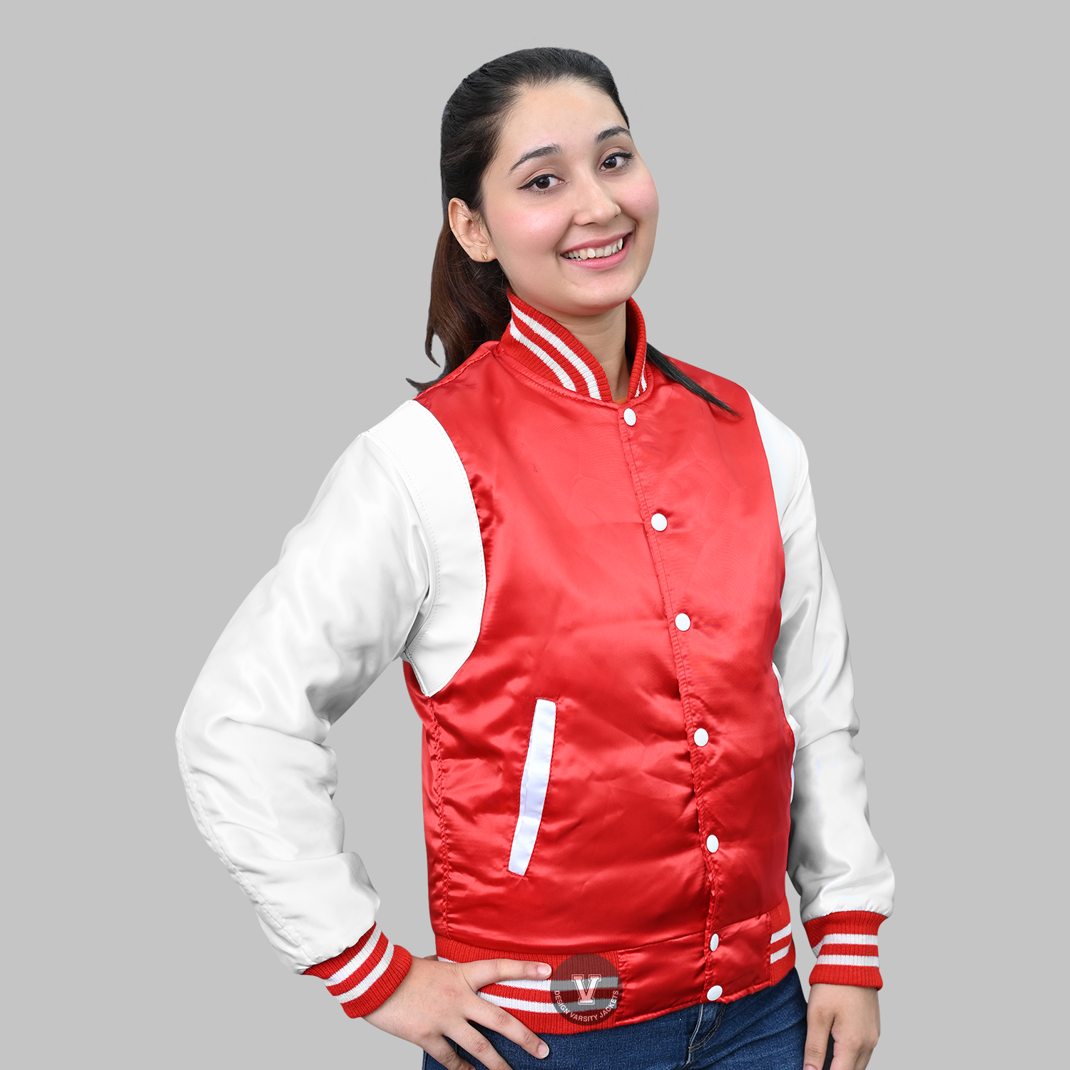 Custom Satin Letterman Jackets for Women