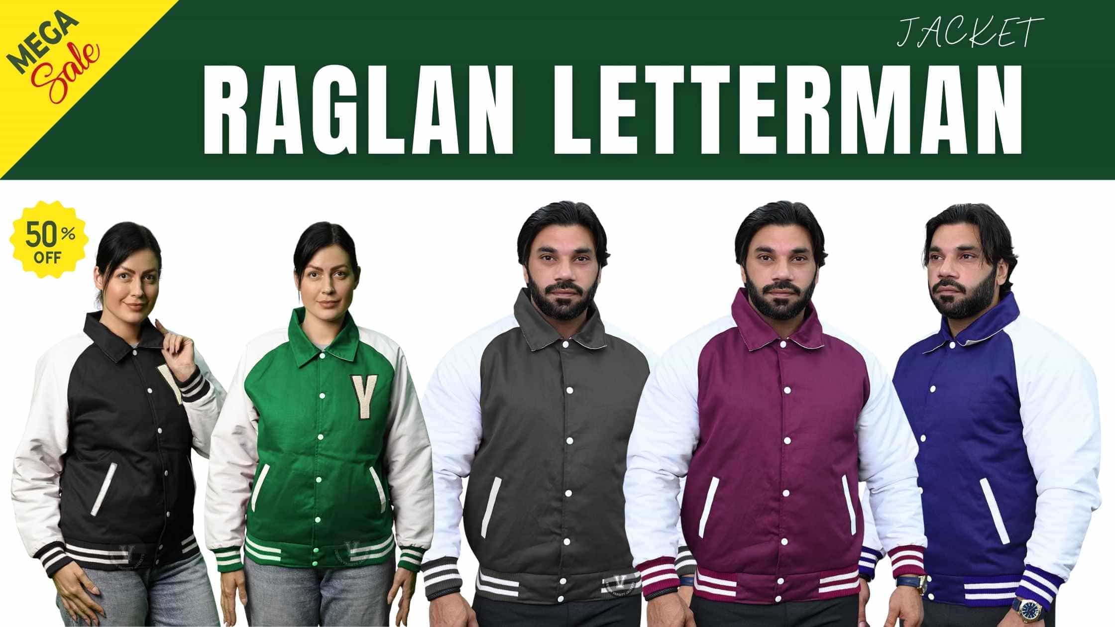 classic raglan sleeve letterman coat for men and women