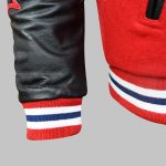 Striped Rib-Knit Leather Sleeves of Custom Varsity Jacket