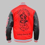 Custom Varsity Jacket Back with Embroidery and Team Logo