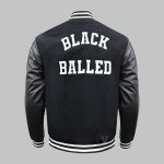 Custom embroidered letterman jacket back view