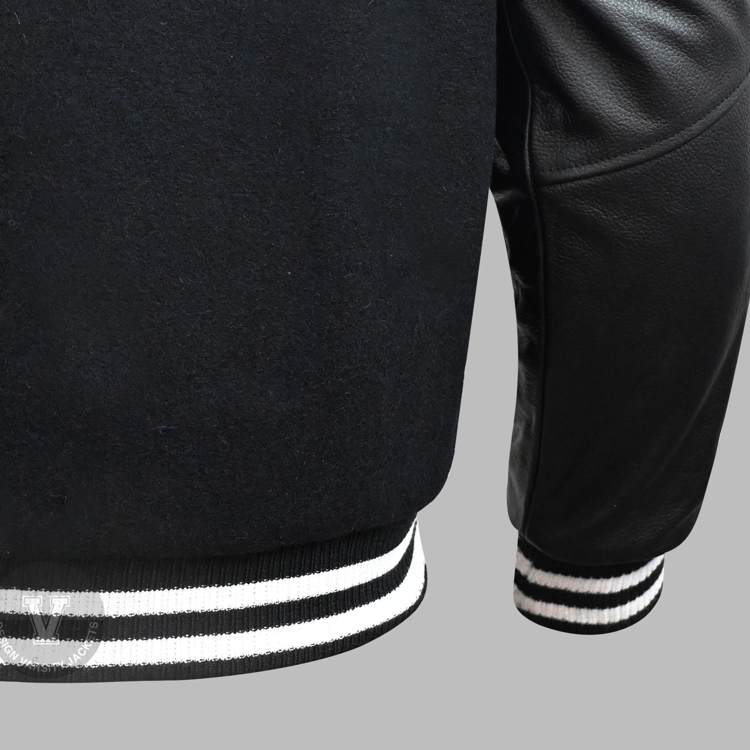 letterman jacket ribs back view rib view