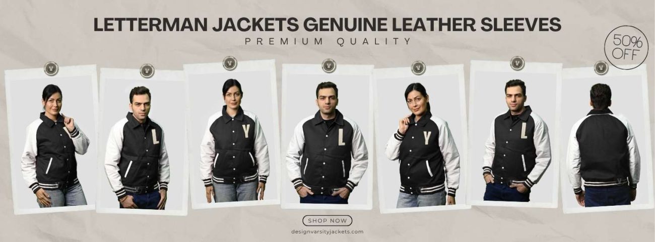 Design Varsity Jackets Letterman Jackets Genuine Leather Sleeves