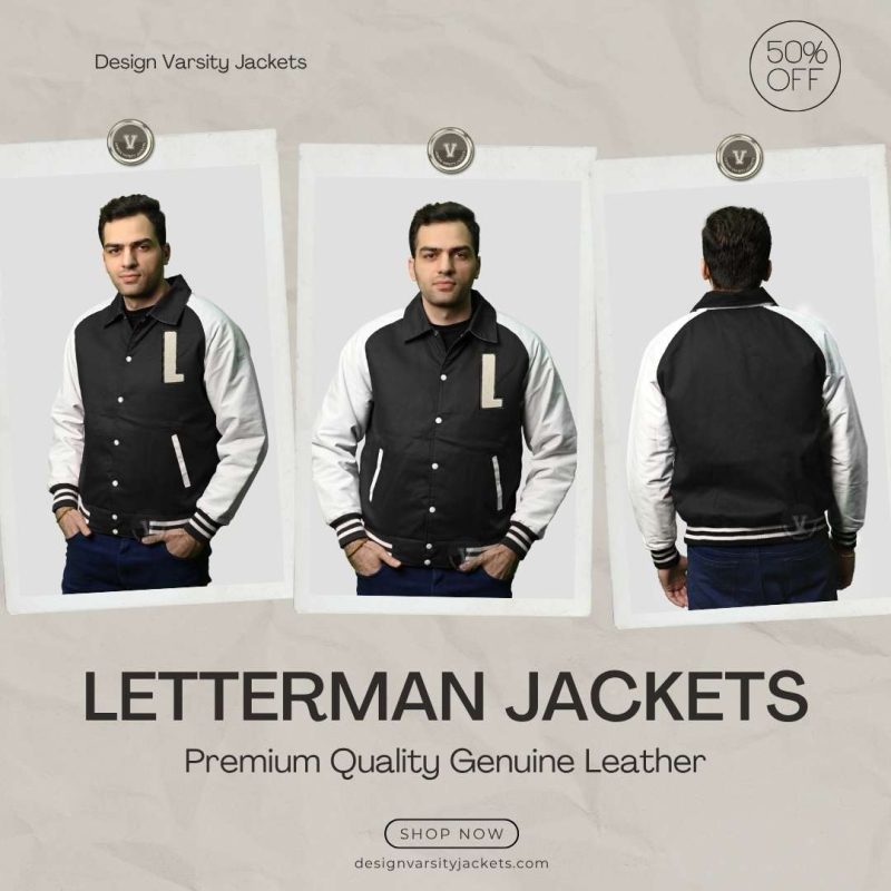 Design Varsity Jackets Letterman Jackets Genuine Leather Sleeves