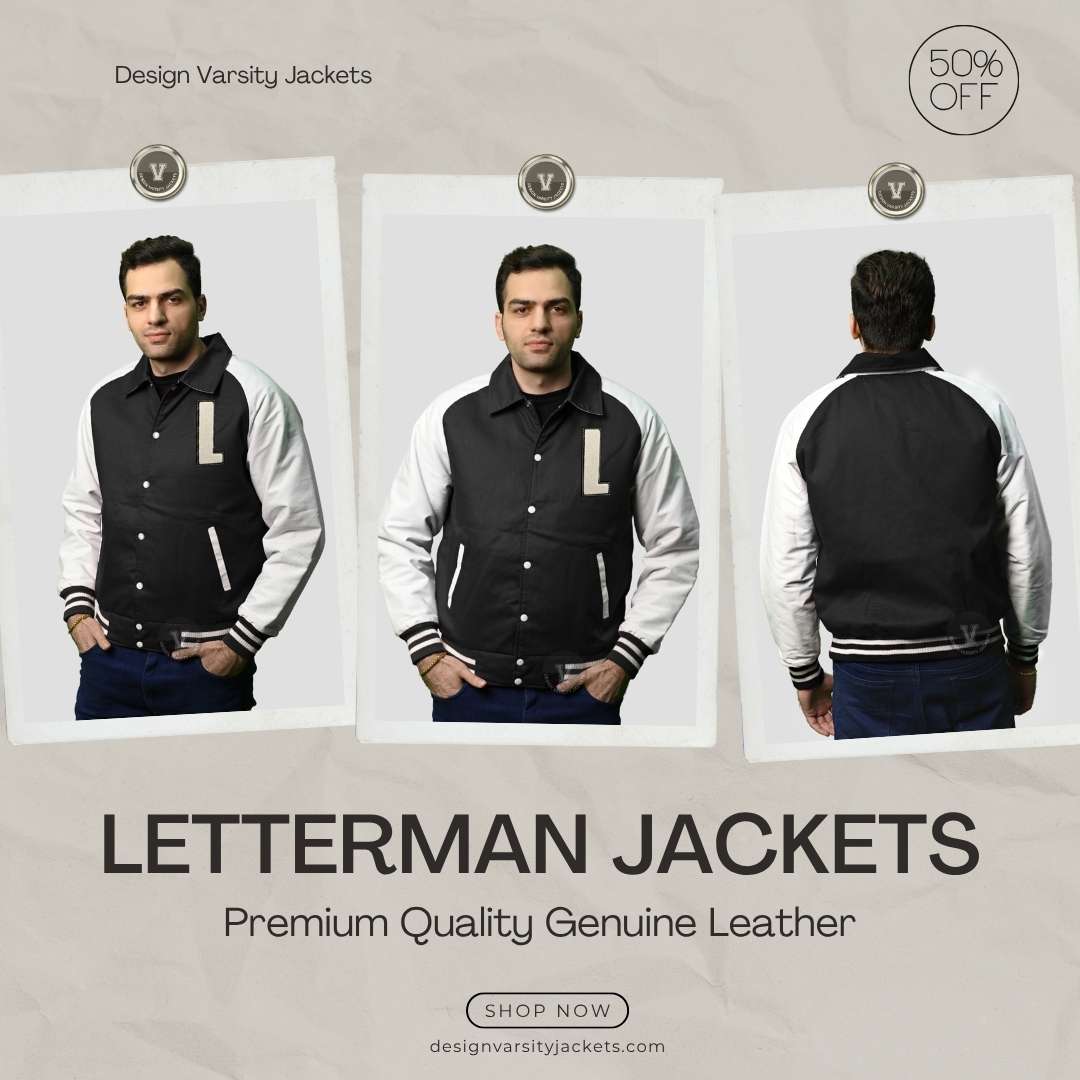 Design Varsity Jackets Letterman Jackets Genuine Leather Sleeves