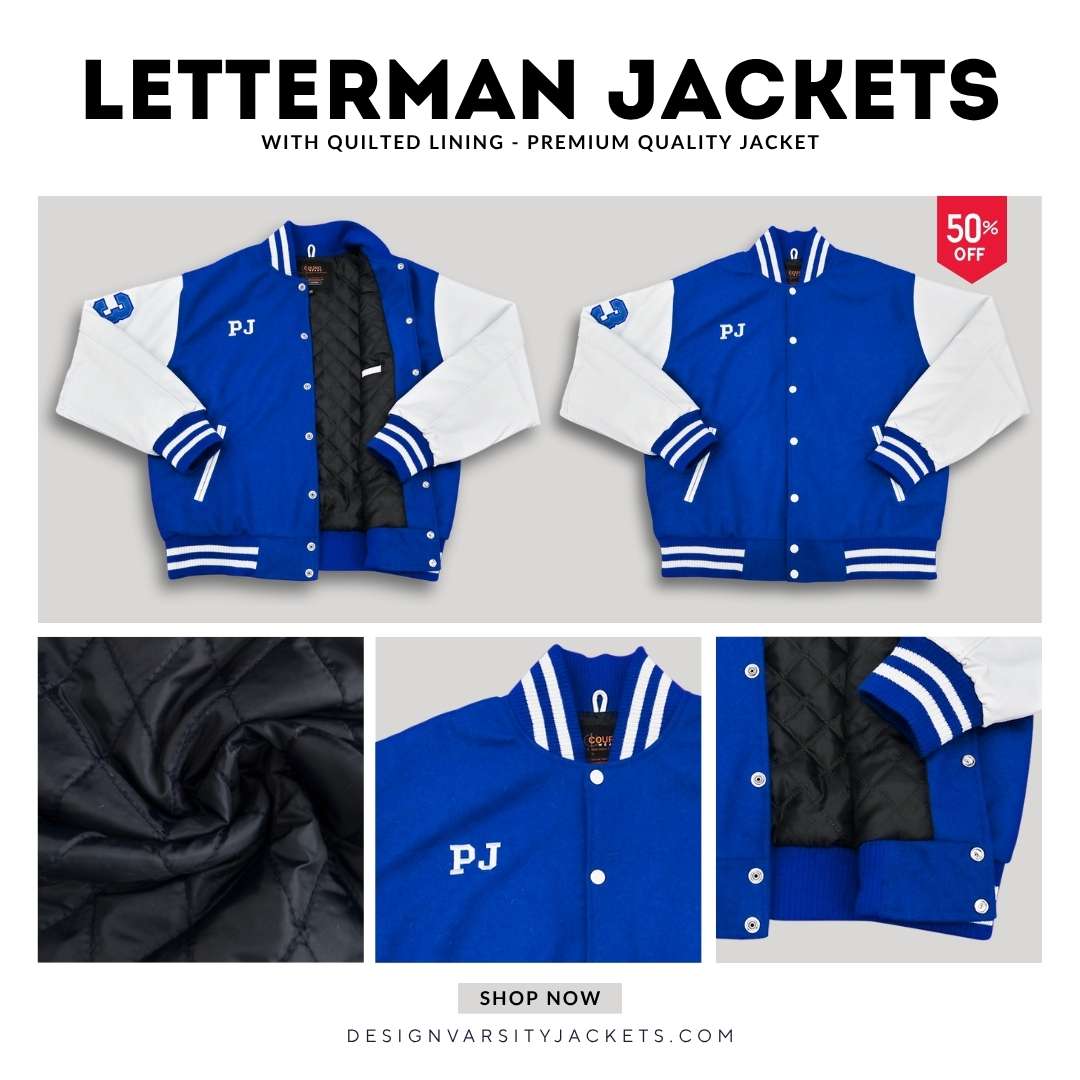 Design Varsity Jackets Letterman Jackets with Quilted Lining