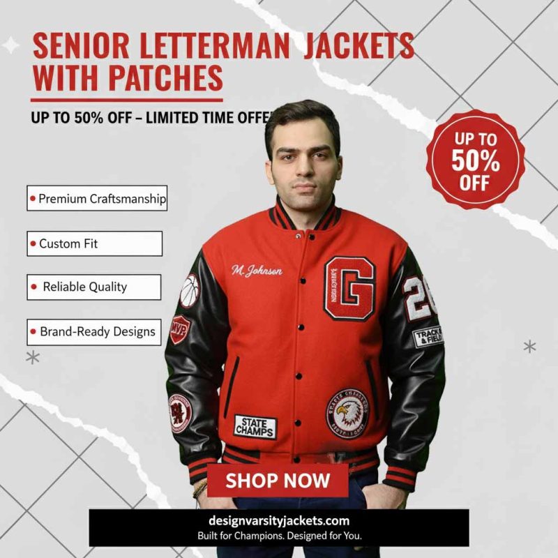 Design Varsity Jackets Senior Letterman Jackets with Patches