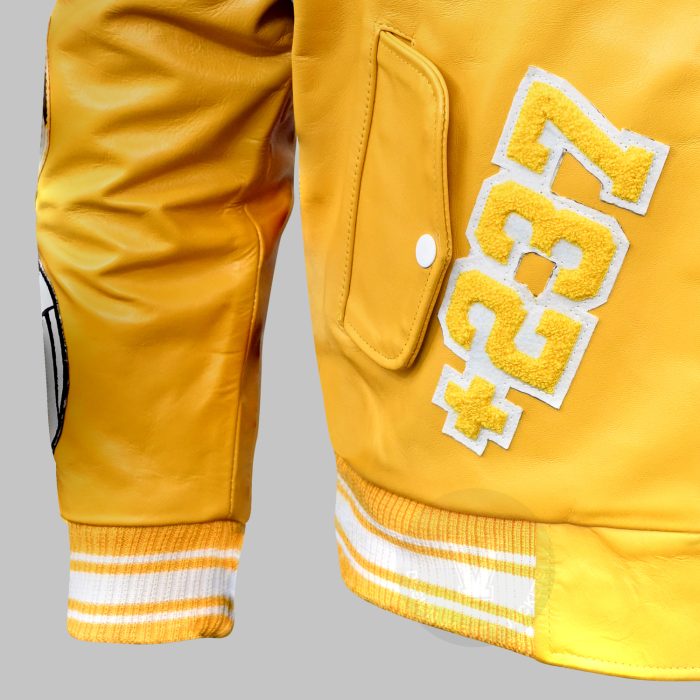 embroidered letterman jacket featuring chenille initials
