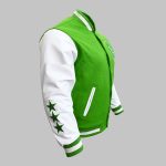 embroidered three stars on leather sleeves