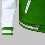 Striped Rib-Knit Leather Sleeves of Custom Varsity Jacket