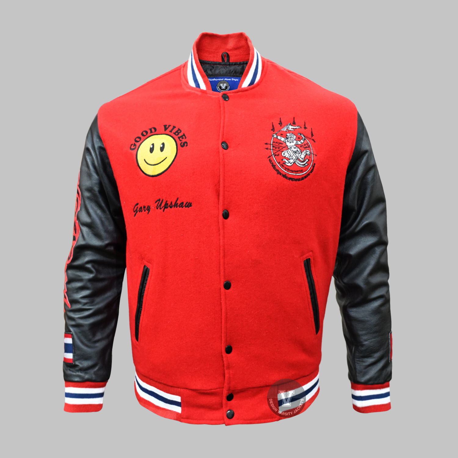 Red jacket with Canadian flag