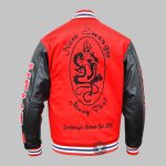 Custom Varsity Jacket Back with Embroidered Patches and Team Logo