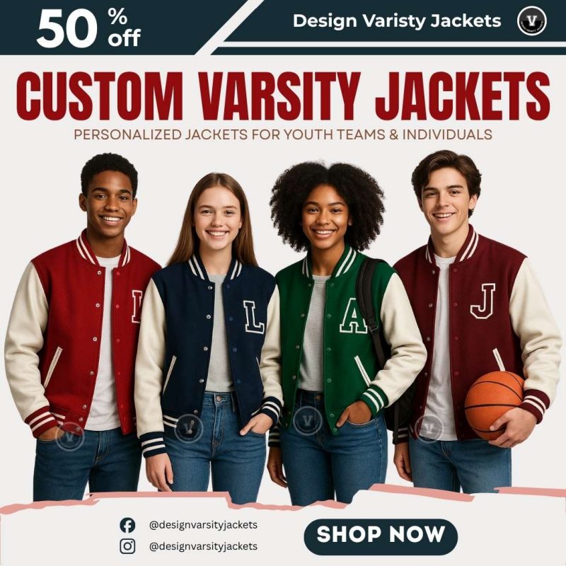 Youth Varsity Jackets with Custom Embroidery