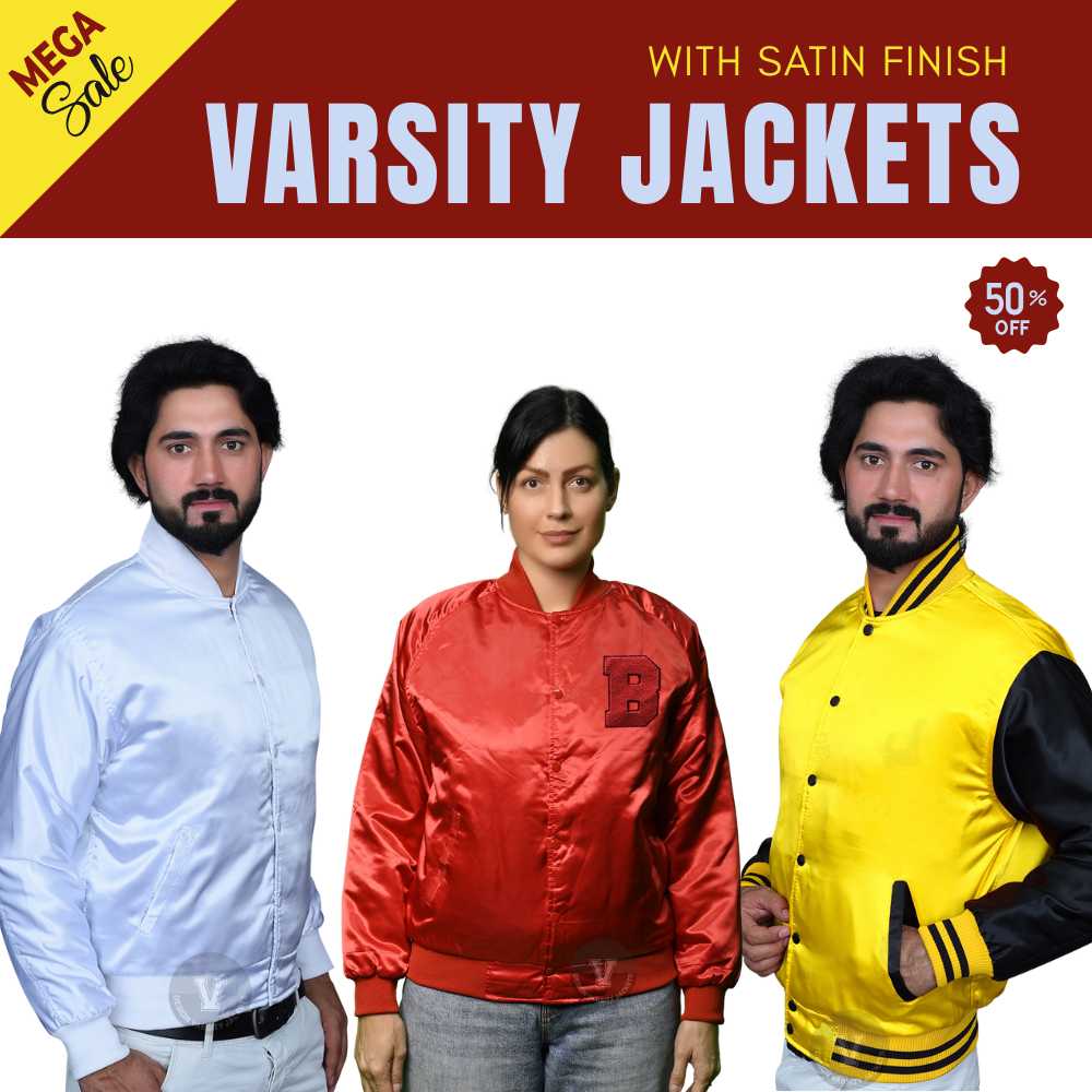Custom varsity jackets with satin finish