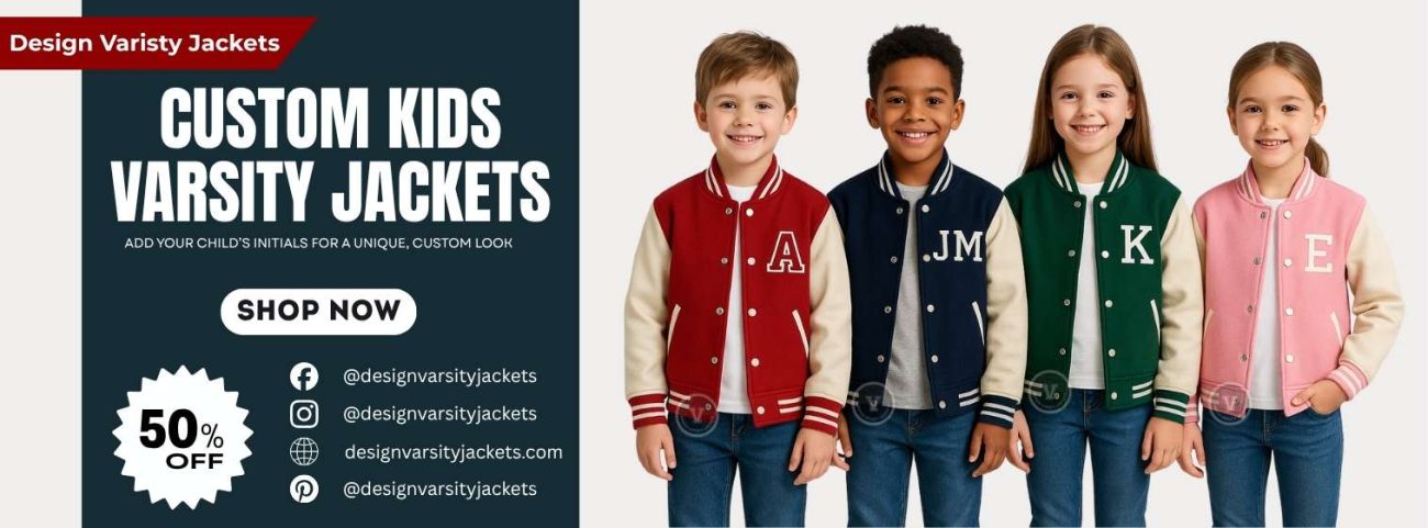 Design Varsity Jackets Letterman Jackets for Kids with Initials