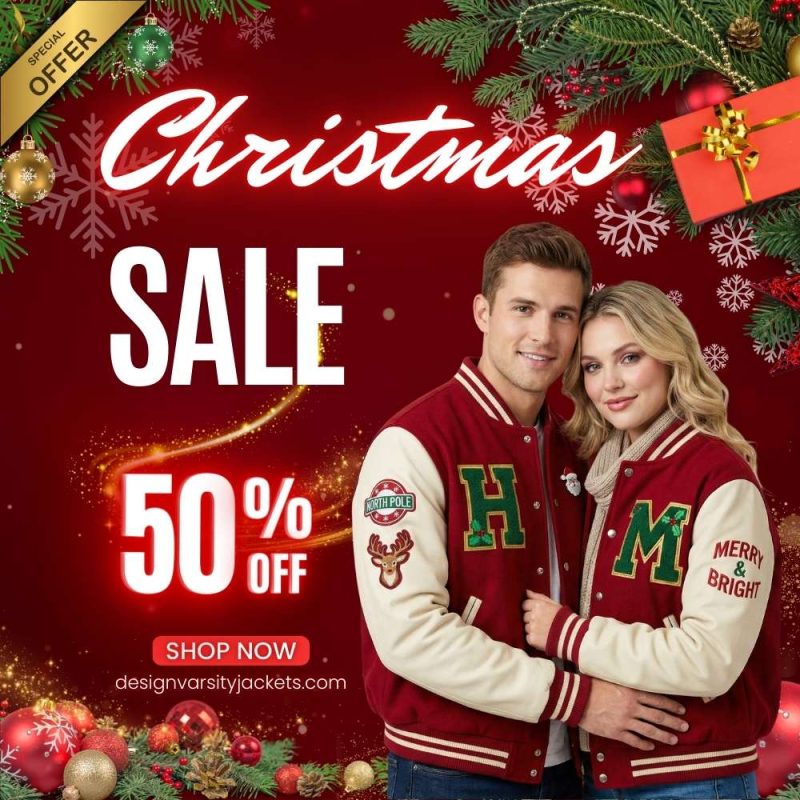 Embroidered Letterman Jackets Christmas Sale