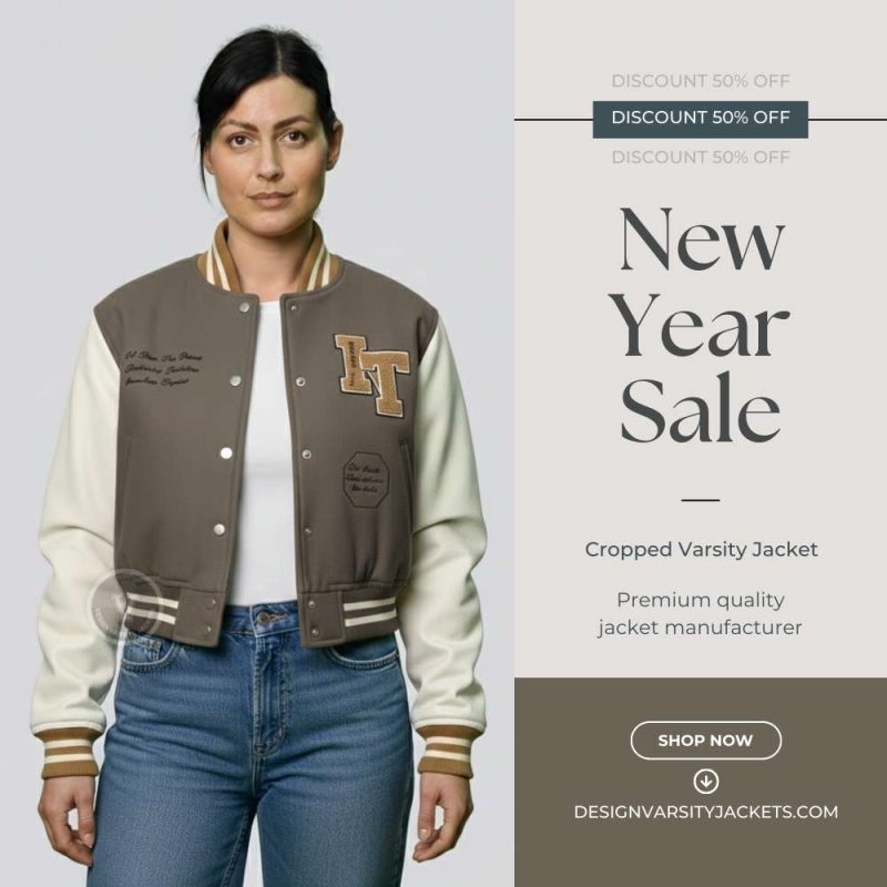 Cropped Varsity Jacket Streetwear New Year Sale
