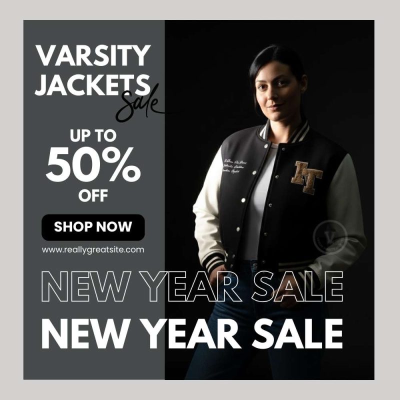 Womens Cropped Varsity Jacket New Year Deals