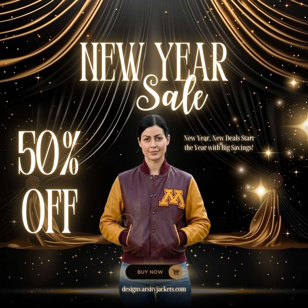 Leather Sleeve Varsity Cropped Jacket New Year Sale