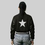 Black Varsity Embroidered Jacket back