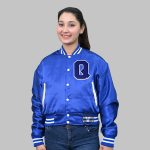 Blue Varsity Custom Patch Jacket | Premium Embroidered Letterman Jackets