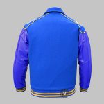 Blue Varsity Double Collar Jacket back