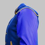 Blue Varsity Double Collar Jacket side close