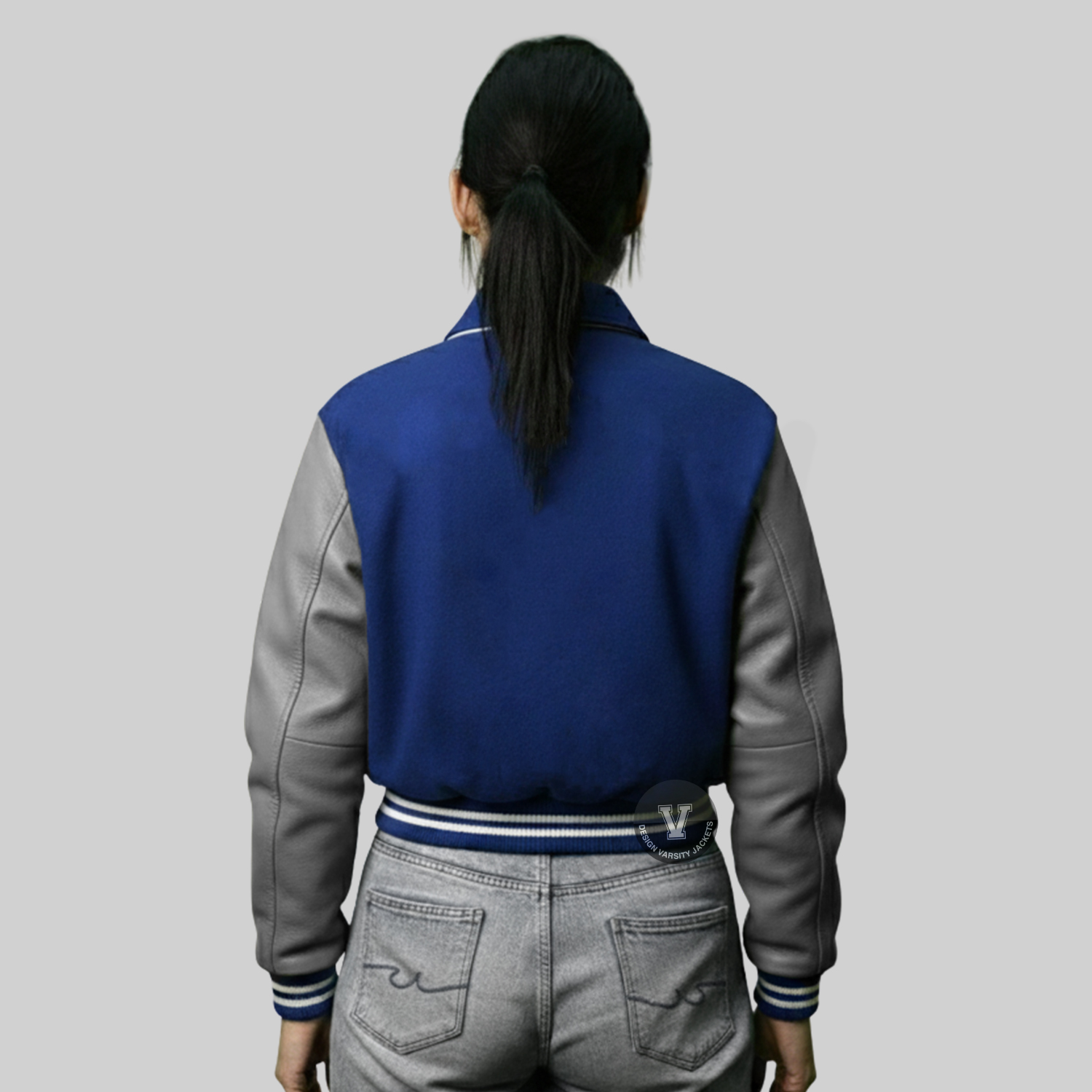 Build Your Letterman Jacket blue back