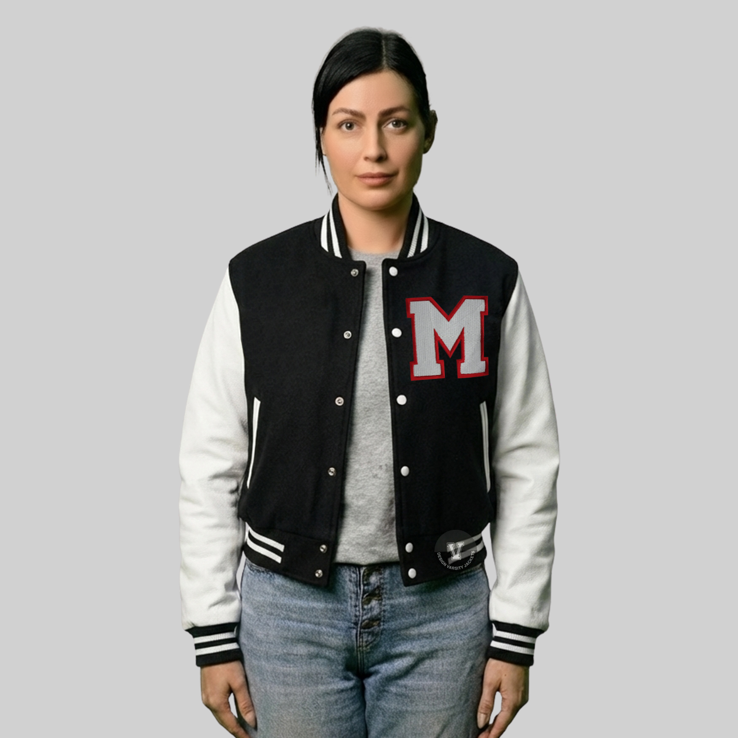Classic Varsity Embroidered Jacket – Timeless Letterman Style with Custom Embroidery front