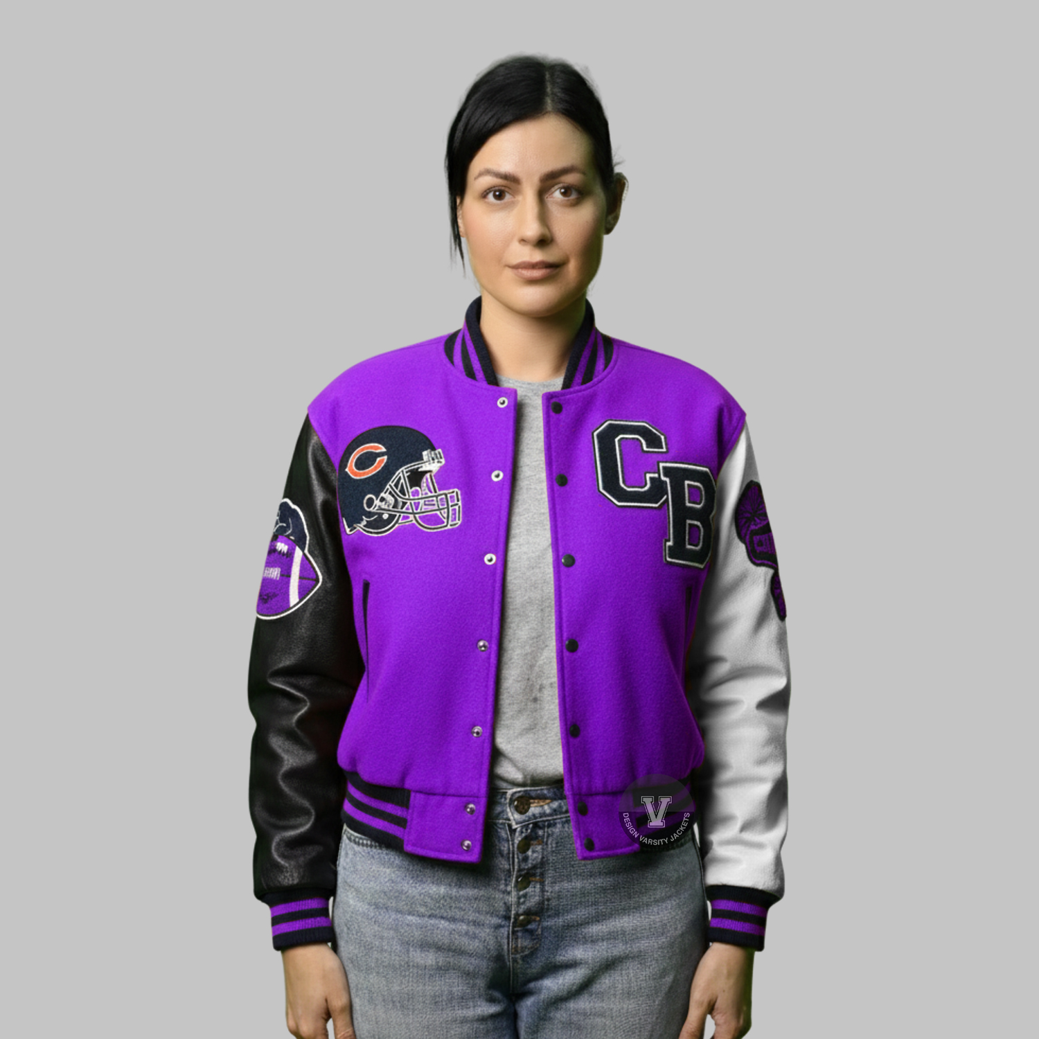 Custom Embroidered Patch Jacket front