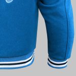 Cyan Blue Varsity Jacket back bottom