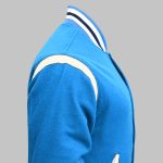 Cyan Blue Varsity Jacket side