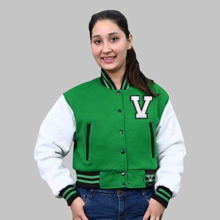Embroidered Patch Varsity Jacket | Custom Letterman Jackets Online front