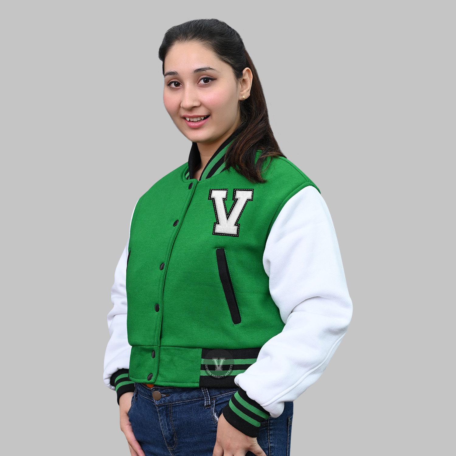 Embroidered Patch Varsity Jacket side